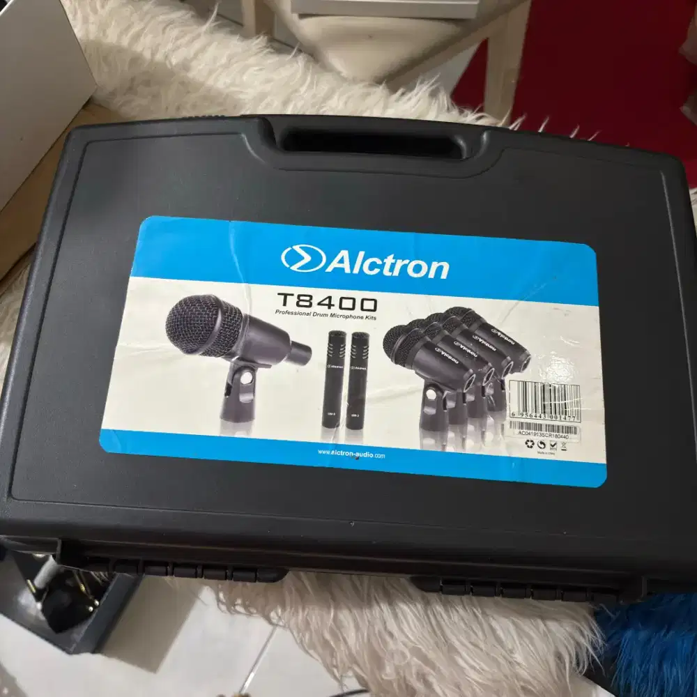 Set Mic Drum Alctron T8400 Professional Microphone Kit Mulus Koper