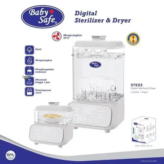 New Smart Digital Multifunction Sterilizer+Dryer BabySafe BPAFREE