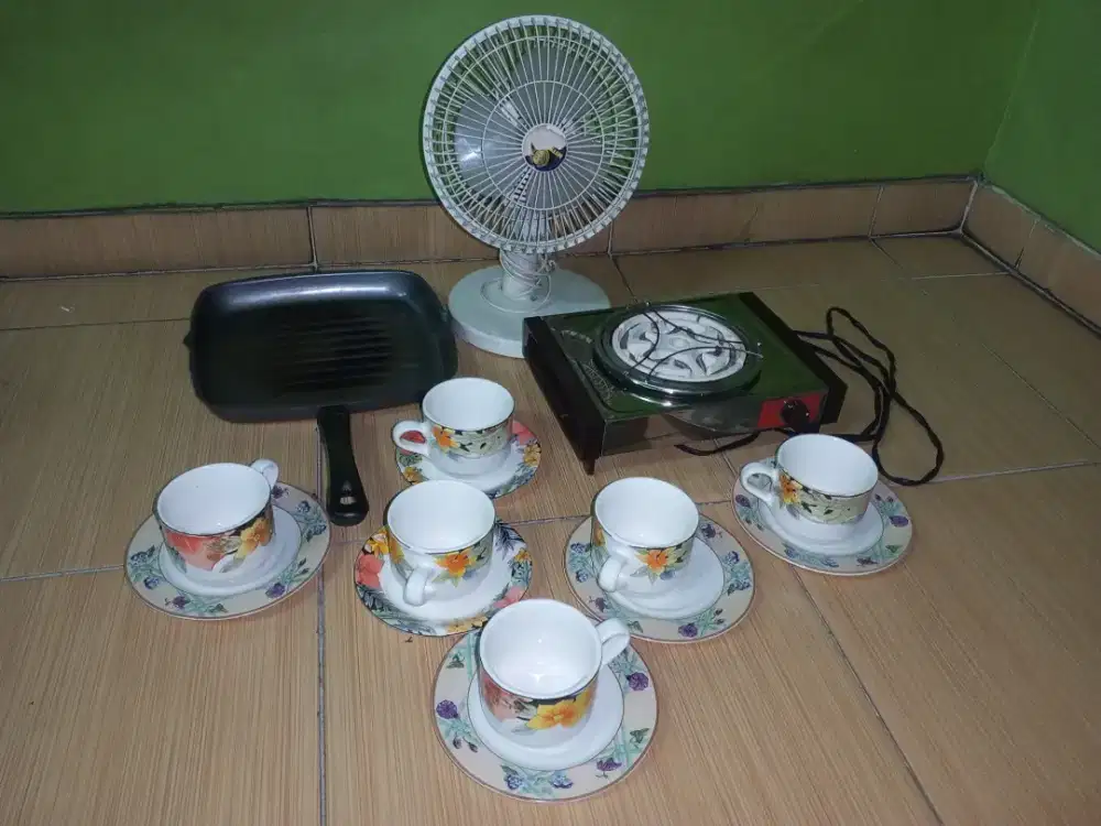 Kompor listrik cangkir set kipas wajan borongan Rp.170rb