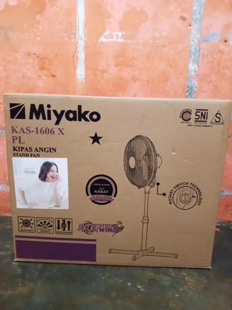 Kipas Angin Berdiri Miyako KAS-1606 X PL (16 Inch) - BARU & SEGEL DUS