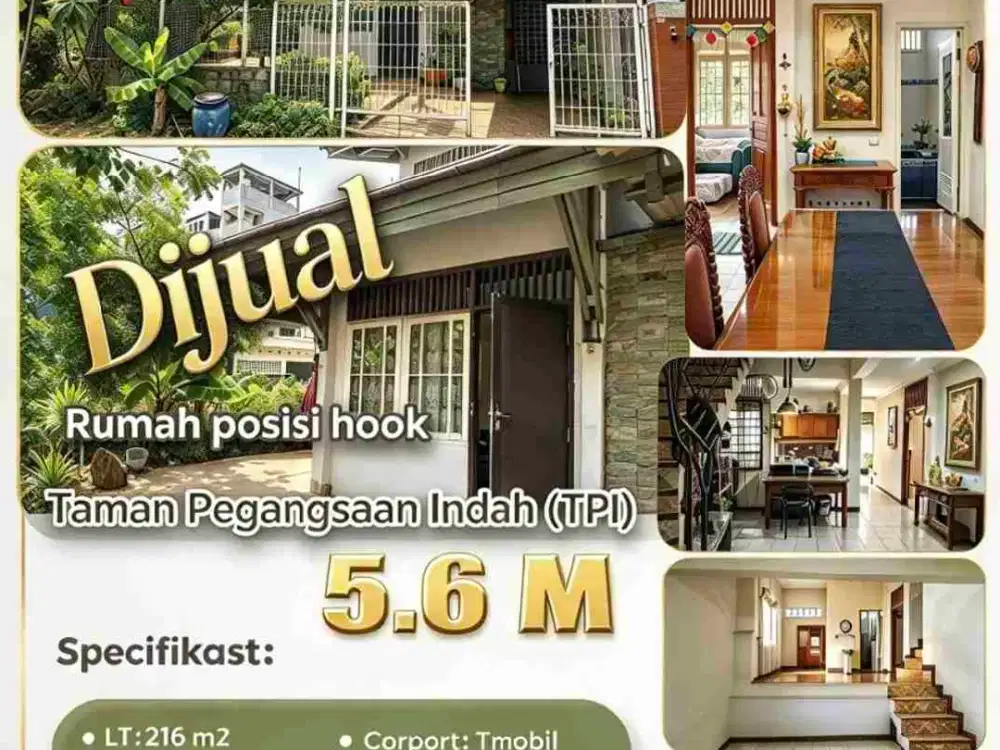 Dijual rumah asri, posisi hook, di Taman Pegangsaan Indah (TPI), Kelapa Gading