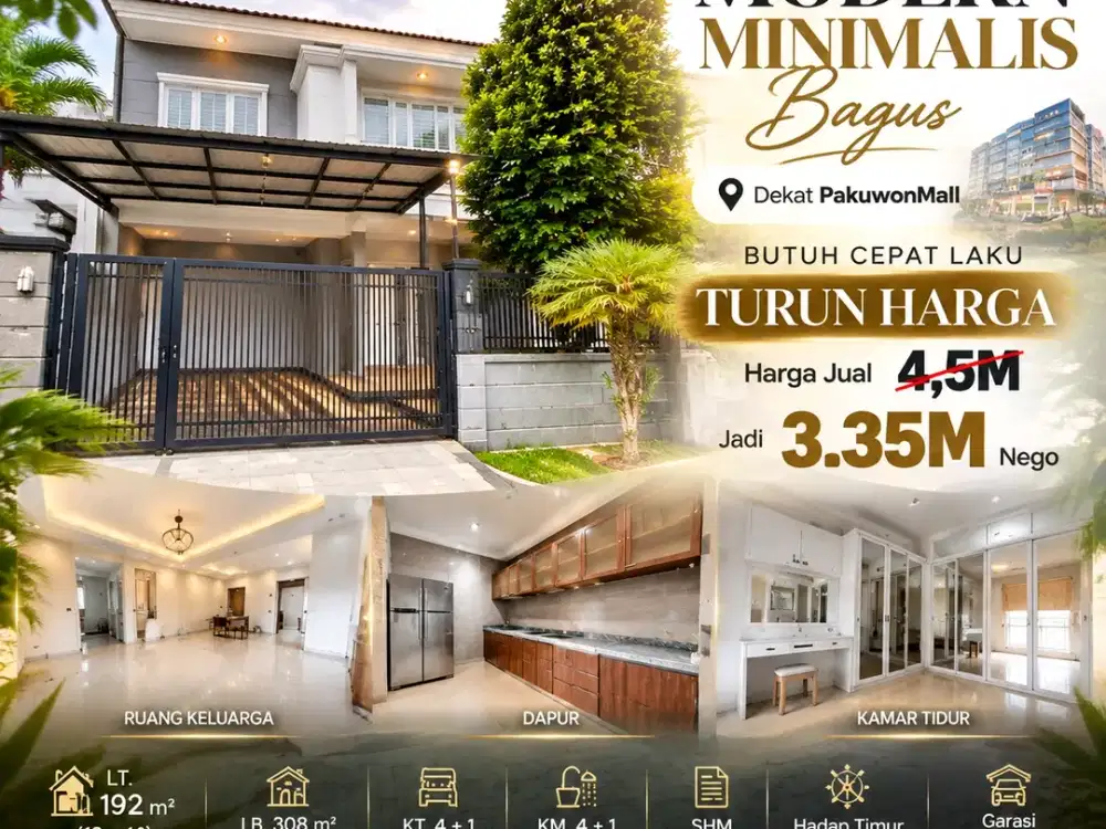 TURUN HARGA BUTUH CEPAT LAKU VILA VALENCIA PAKUWON INDAH DKT LONTAR DARMO PERMAI