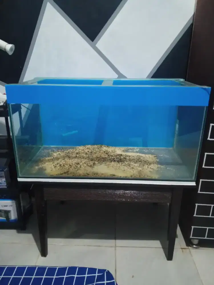Aquarium 804040,meja kayu dan pasir