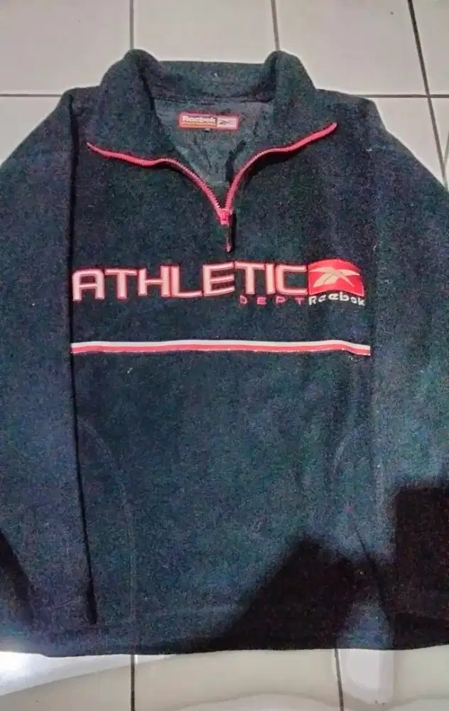 VINTAGE Reebok Athletic Department Half-Zip Fleece Black