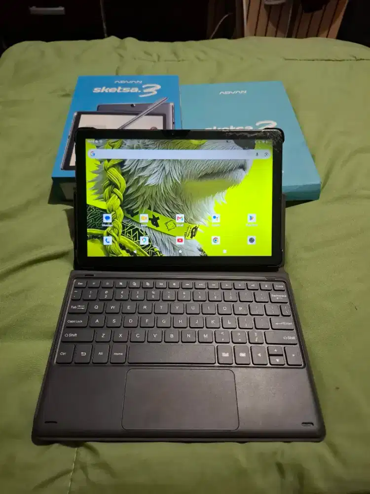 Tablet Advan Sketsa 3 RAM 6/128 + keyboard Layar retak PAMULANG UNPAM