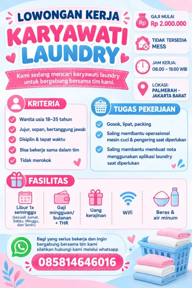LOKER KERYAWATI LAUNDRY
