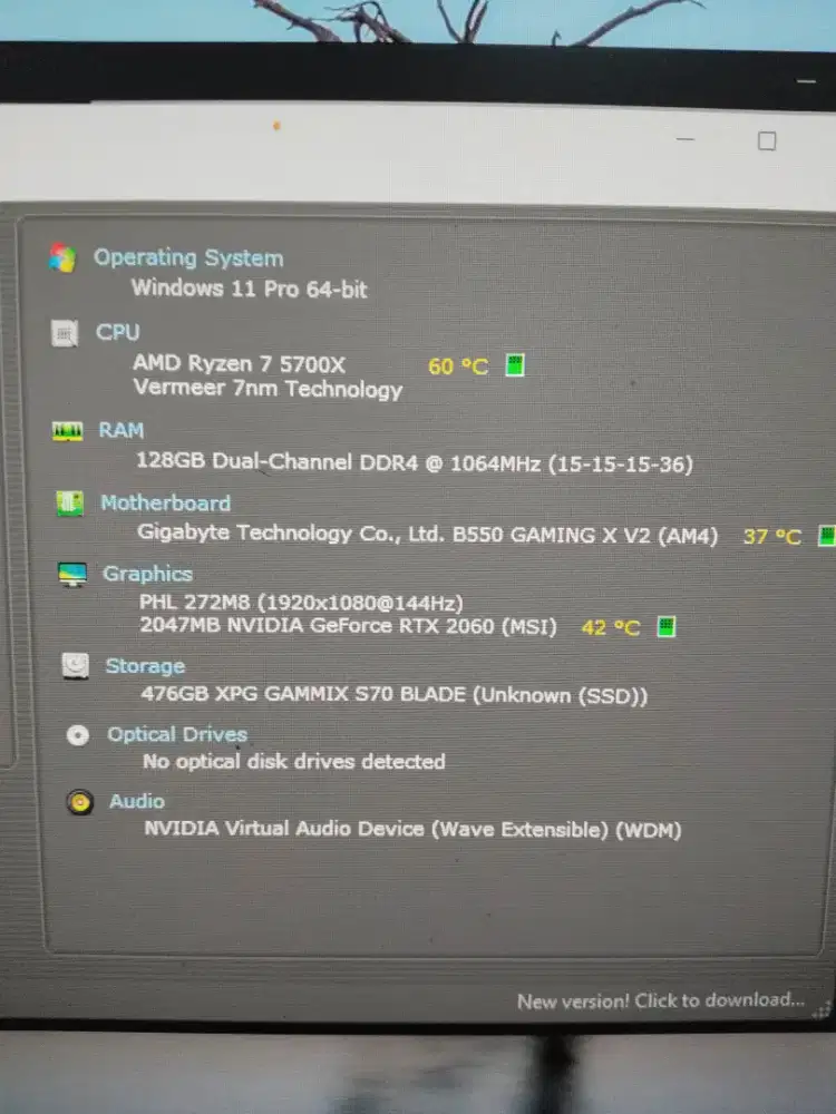 CPU 5700x ram 128gb...vga 2060