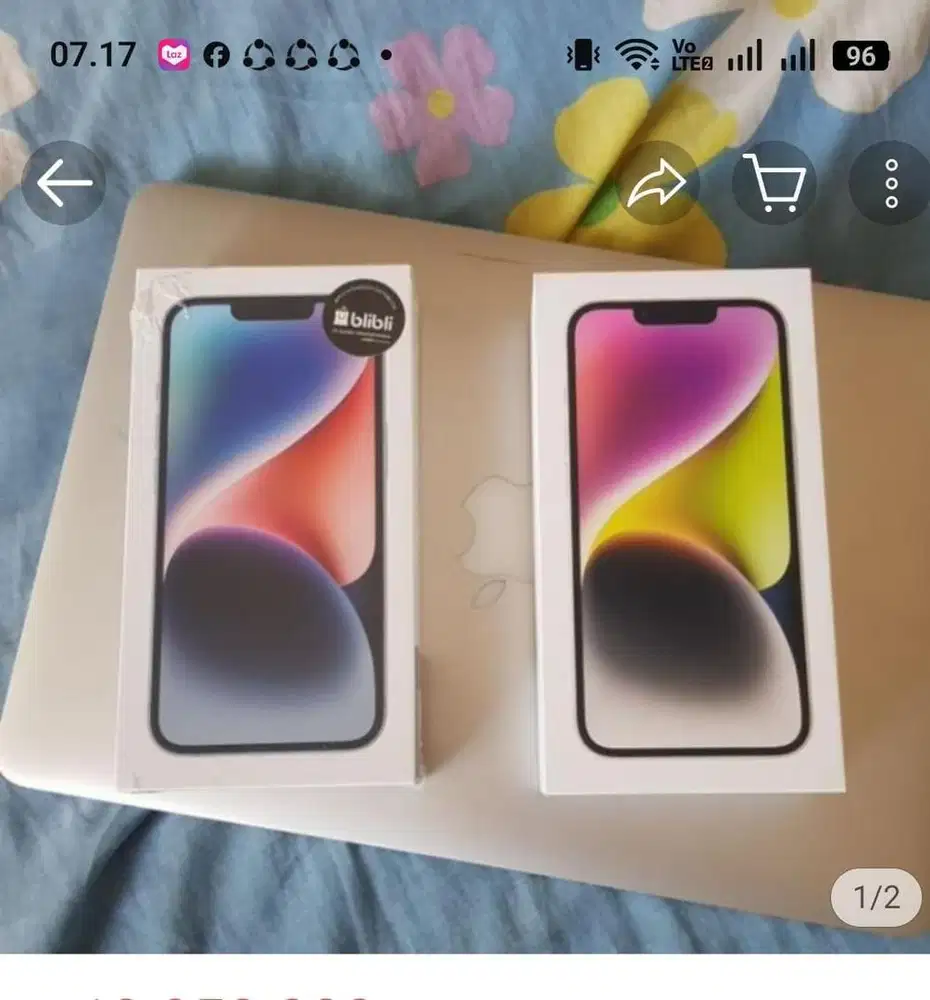 New iphone 14 128 garansi resmi 1 tahun