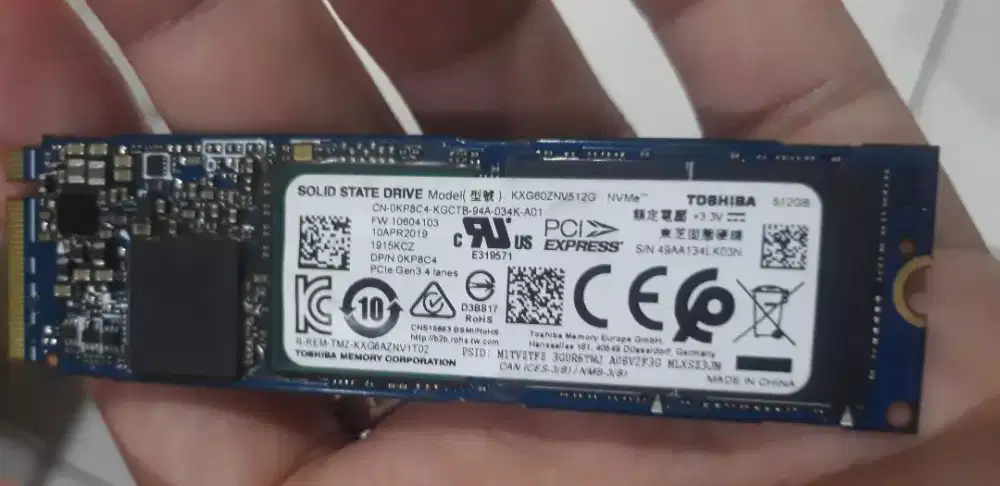 SSD NVEM Laptop 512Gb merk TOSHIBA