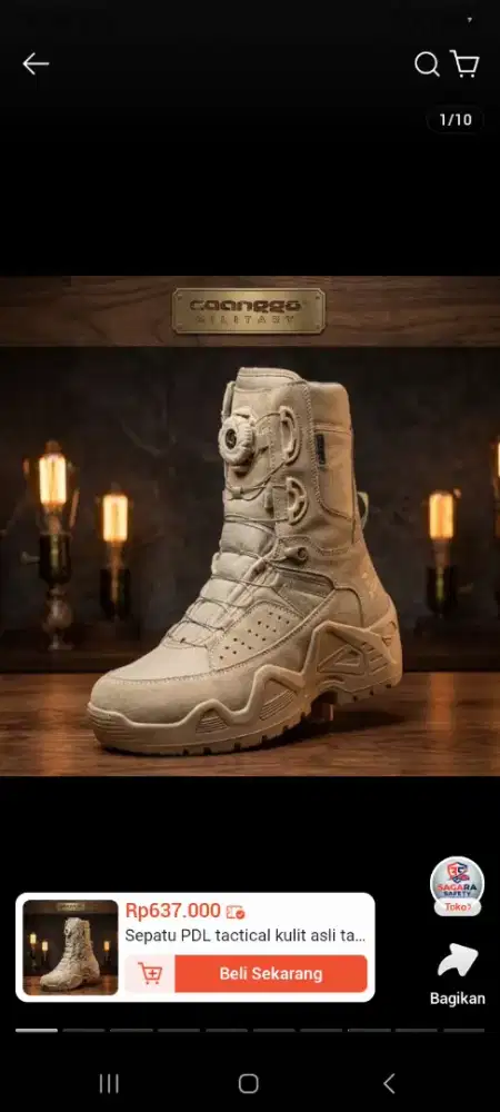 Dijual sepatu PDL tactical kulit
