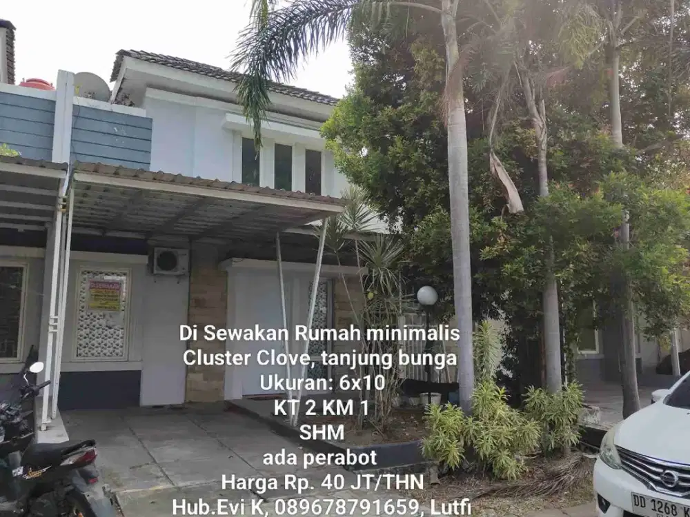 Di Sewakan Rumah minimalis, Clove tanjung bunga.