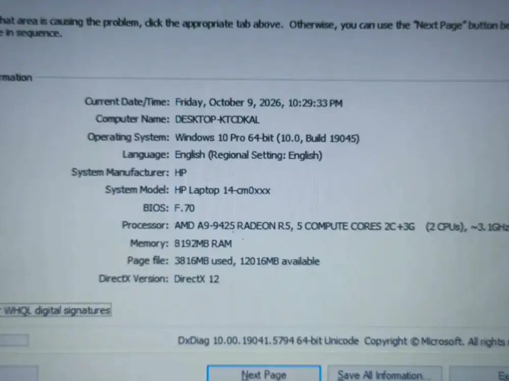 Laptop HP 14 RAM 8Gb SSD 128Gb Siap Pakai