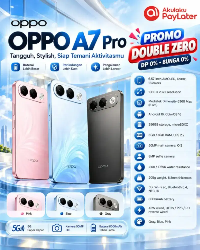 OPPO A7PRO BISA CICILAN KREDIT TANPA DP & BUNGA