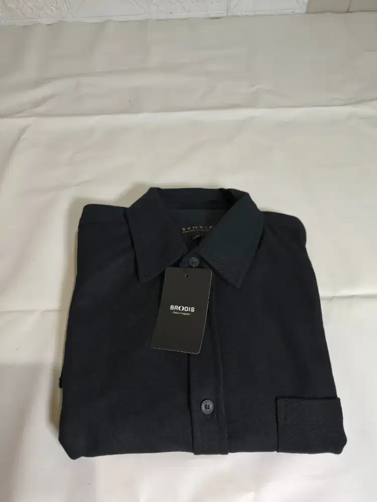Kemeja Pria BROODIS Hitam XL Original Baru Tag Lengkap