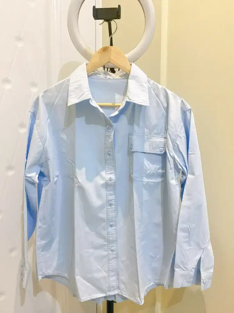 Kemeja Biru Langit Allsize
