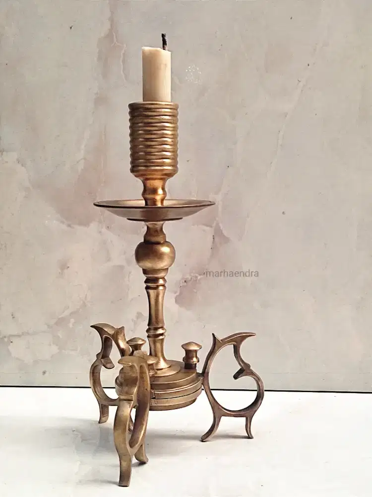 Tempat lilin kuningan vintage jadul antik kuno
