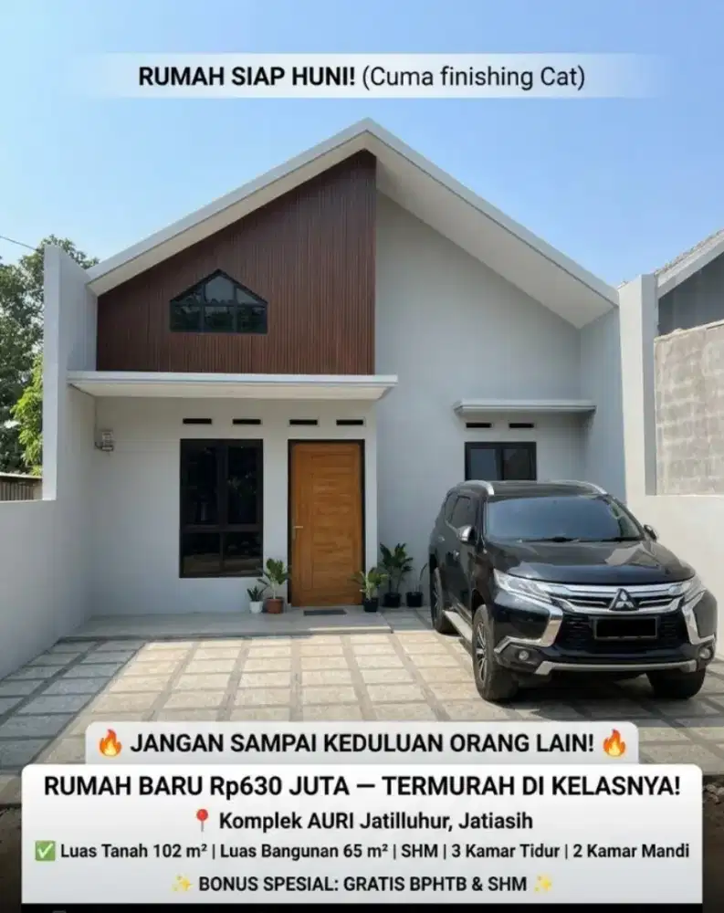 Rumah 101mt Jatiwarna Jatiluhur jln 2mobil