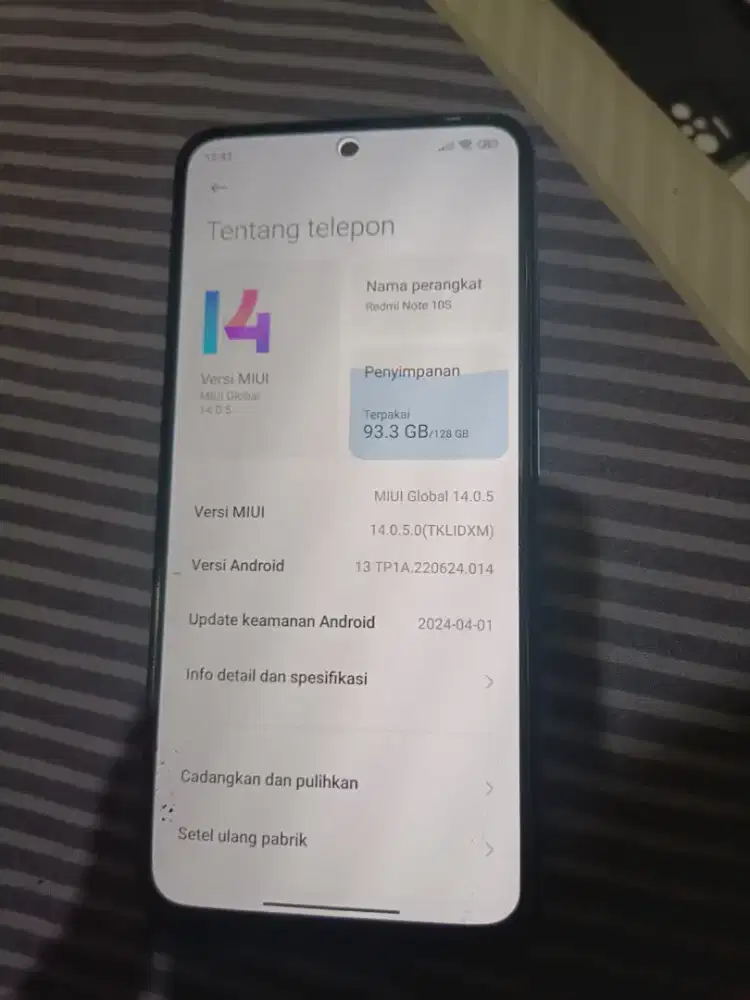 Redmi note 10s fullset no minus