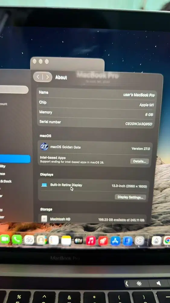 Macbook Pro M1 8/256 Fullset Ibox
