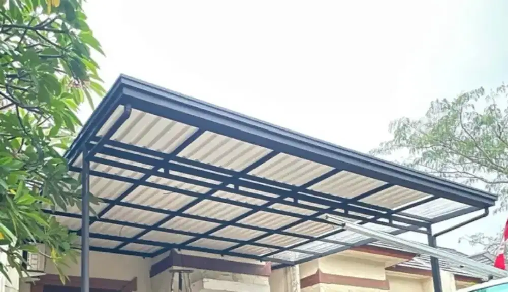 Pemasangan atap kanopi alderon rs