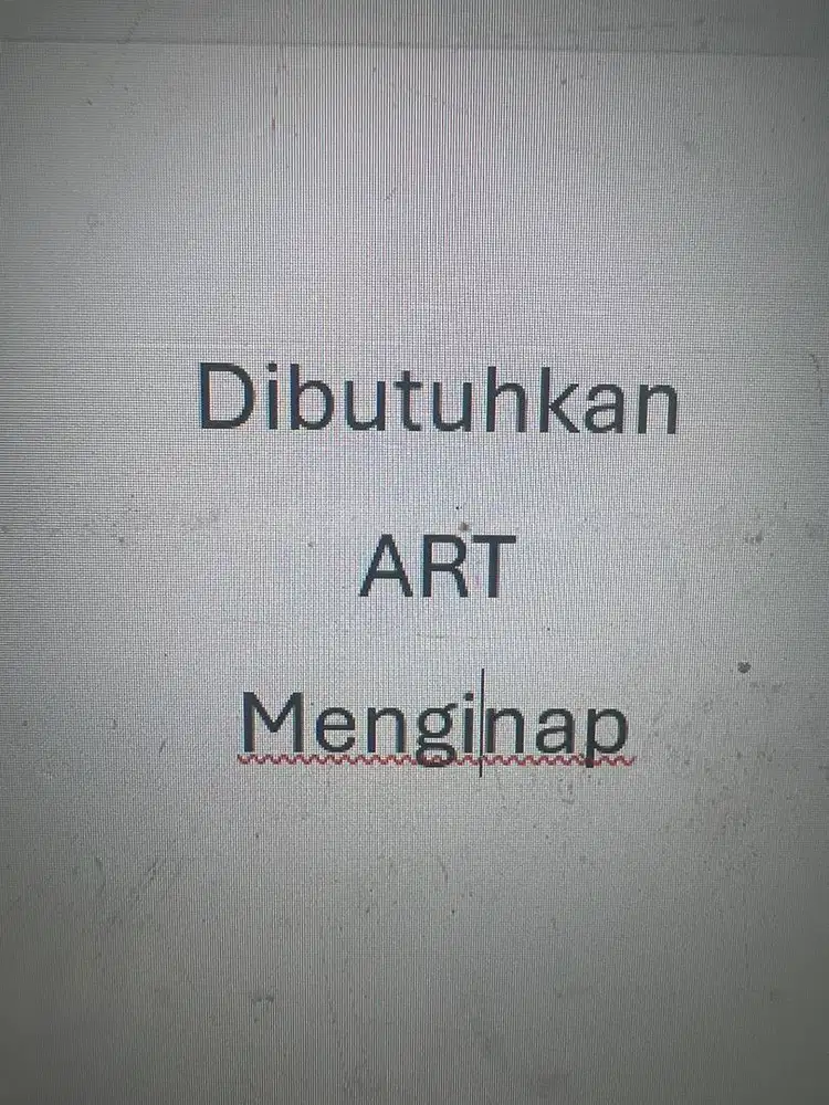Dicari ART Serabutan Menginap