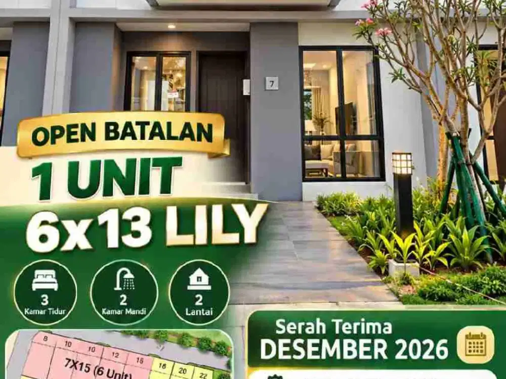 Rumah Cluster Lily Ready Tahun Ini Free PPN DTP & Promo Oktober Last 2: unit terakhir Paramount Petals Cukang Galih
