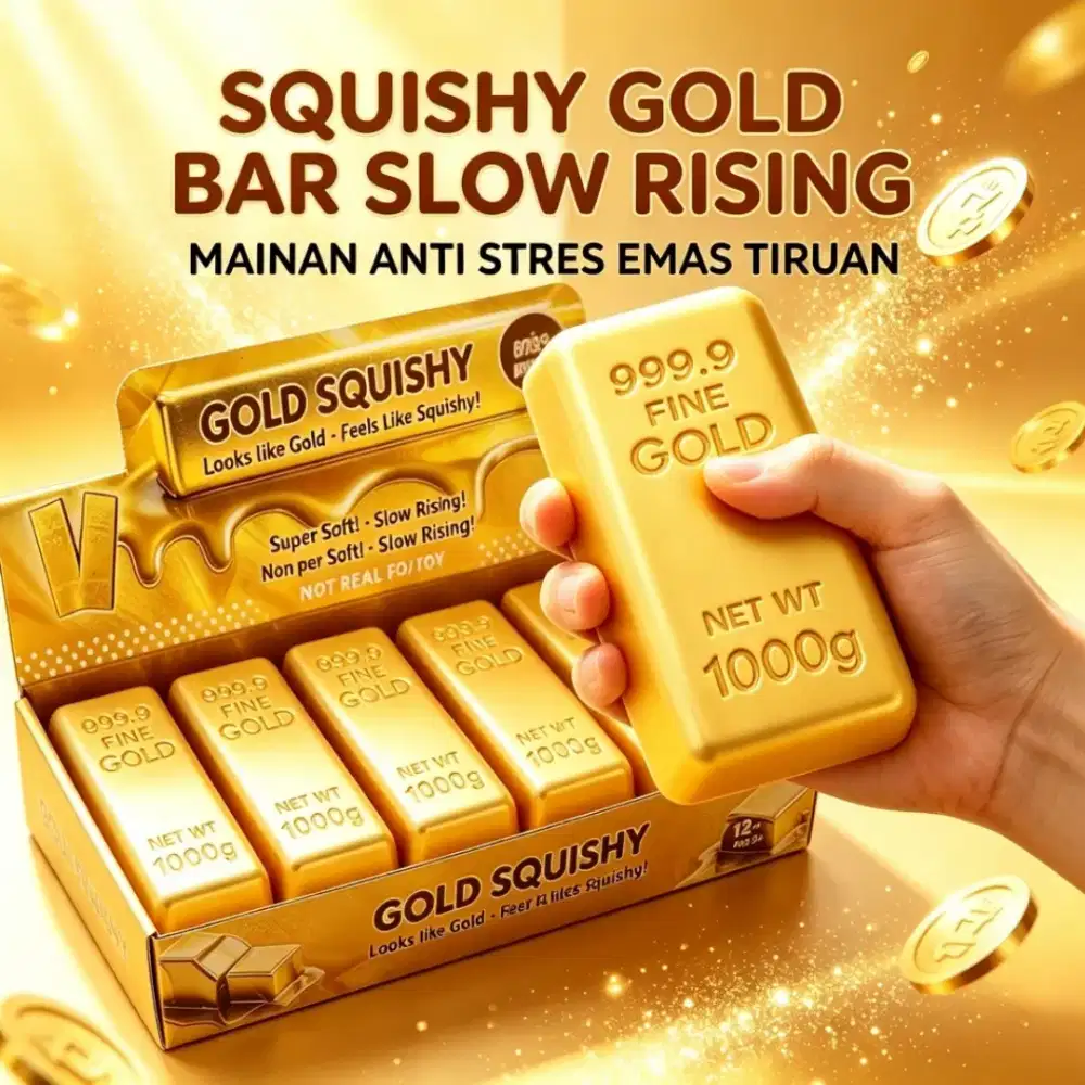 Mainan anak squishy gold