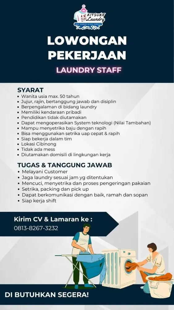 Loker untuk staf laundry
