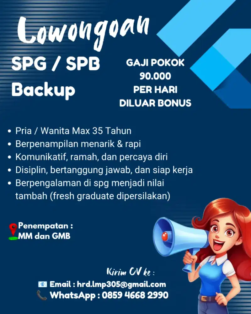 DIBUTUHKAN SEGERA SPG SPB