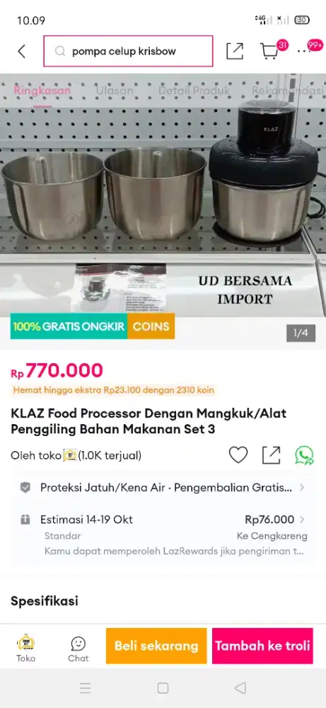 Jual food prosesor merk KLAZZ