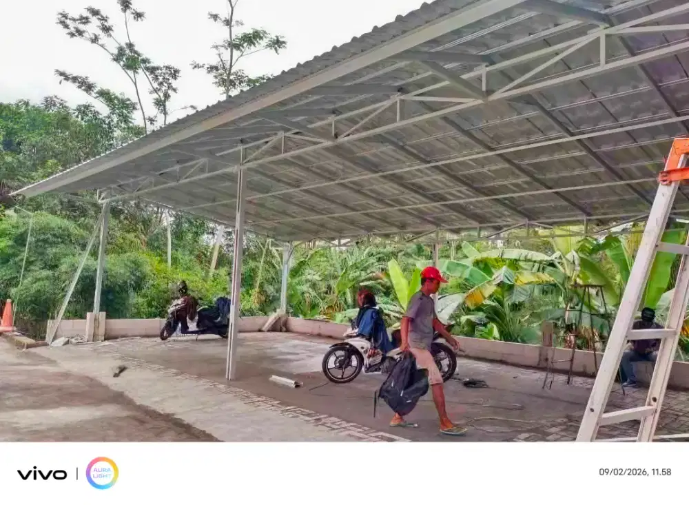 Pasang kanopi baja ringan