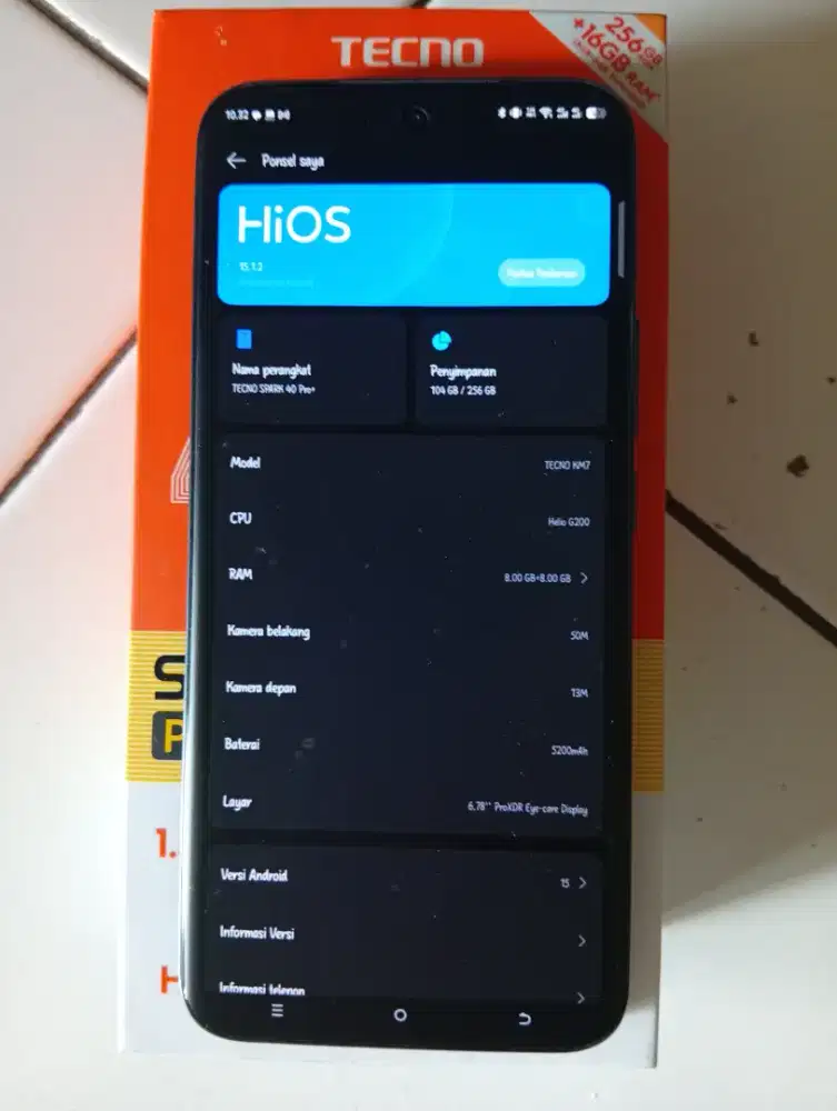 ​DIJUAL TECNO SPARK 40 Pro+ 8/256GB – Bekas Mulus & Lengkap!