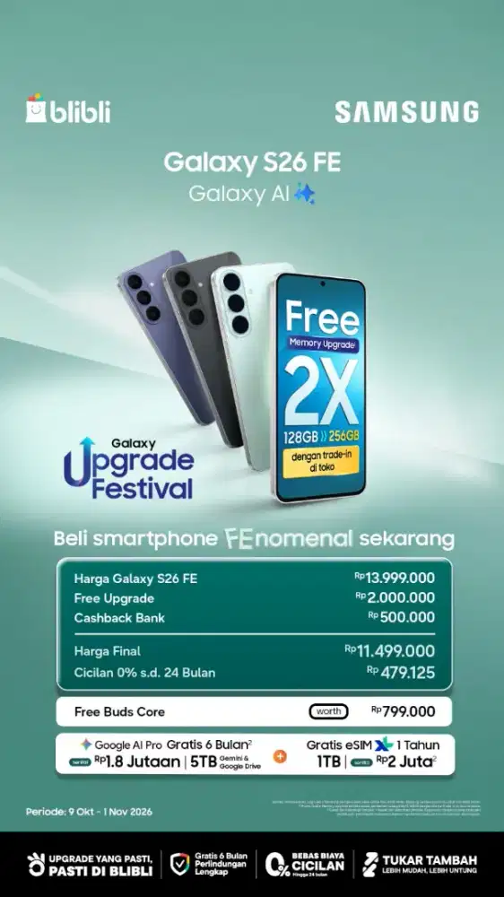 PROMO GALAXY S26FE FREE BUDS+POWERBANK+ADAPTER