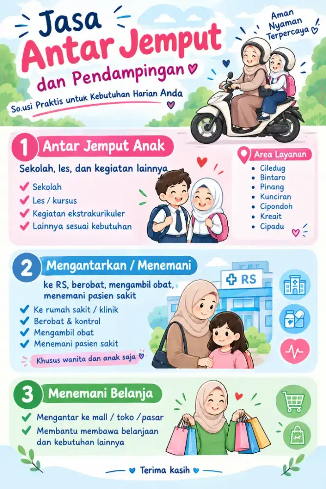 Jasa antar jemput,dll seperti keterangan disimpulkan iklan