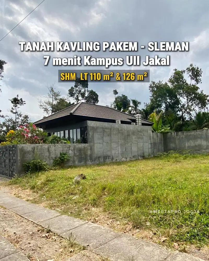 Tanah Kavling SHM Luas Ideal 4 menit Pasar Pakem Jalan Kaliurang