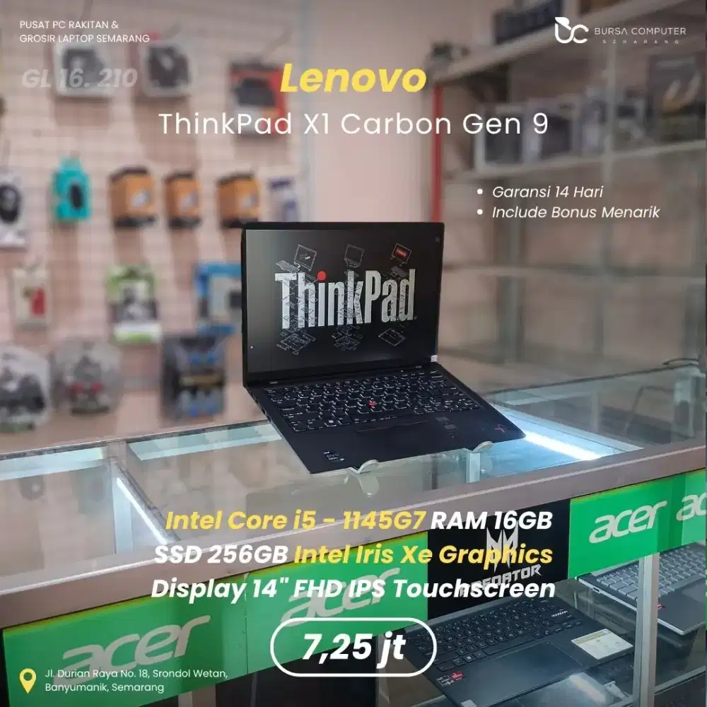 LENOVO Thinkpad X1 Carbon Gen 9 | Core i5 1145G7 16GB 256GB
