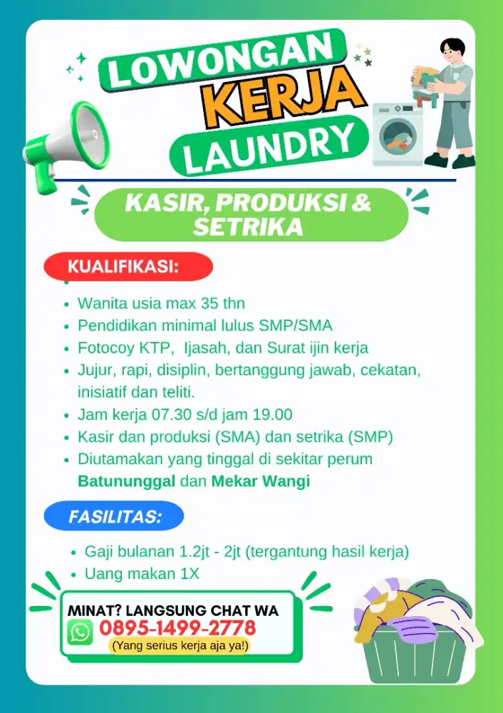 Lowongan kerja Laundry