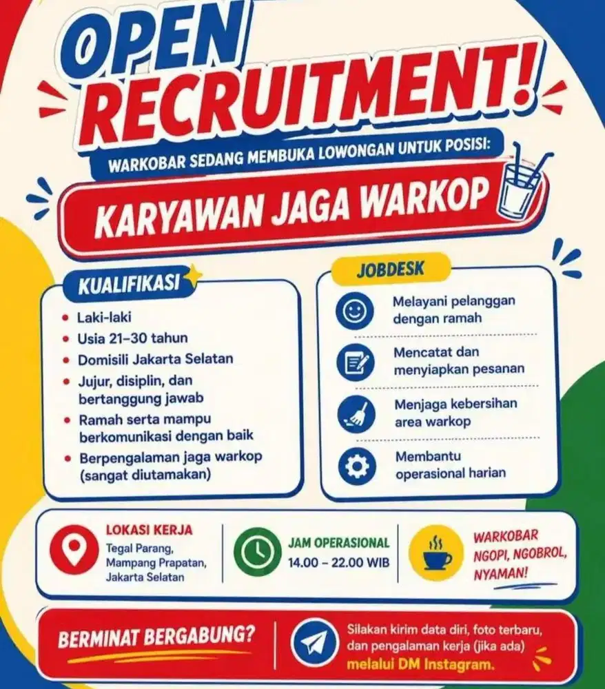Jaga Warkop (kalo bisa punya experience)