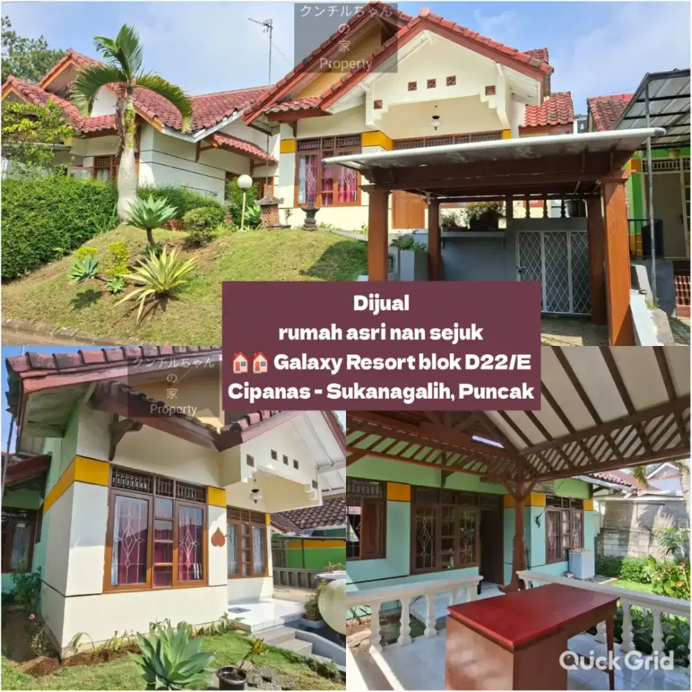 Dijual rumah siap huni Galaxy Resort Blok D22/E Cipanas