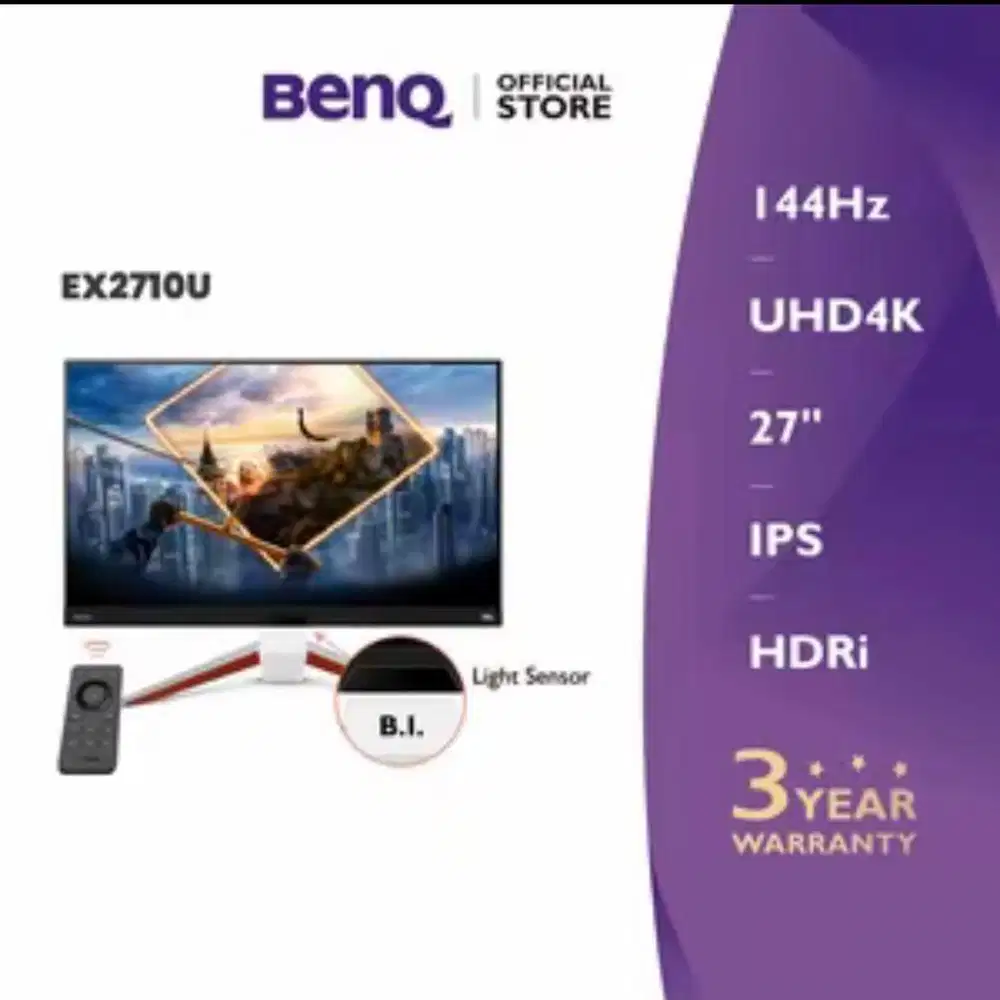 WTS Monitor BenQ Mobiuz EX2710U 27' inch | 4K UHD | 144 Hz | HDRI