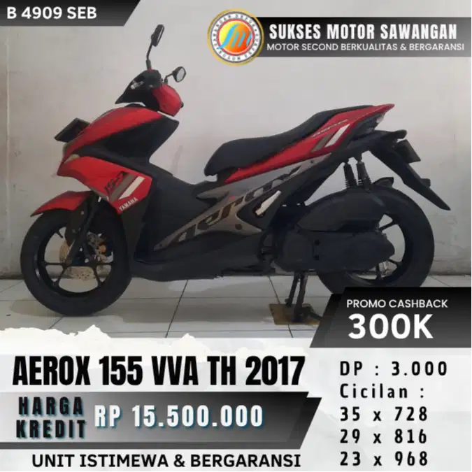 YAMAHA AEROX 155 VVA TH 2017 AEROX MULUS BISA CASH KREDIT BERGARANSI