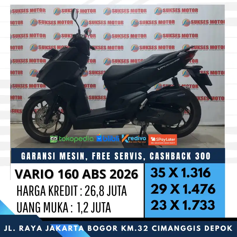 HONDA VARIO 160 ABS 2026 MULUS CASH KREDIT CC/PAYLATER UNIT BERGARANSI