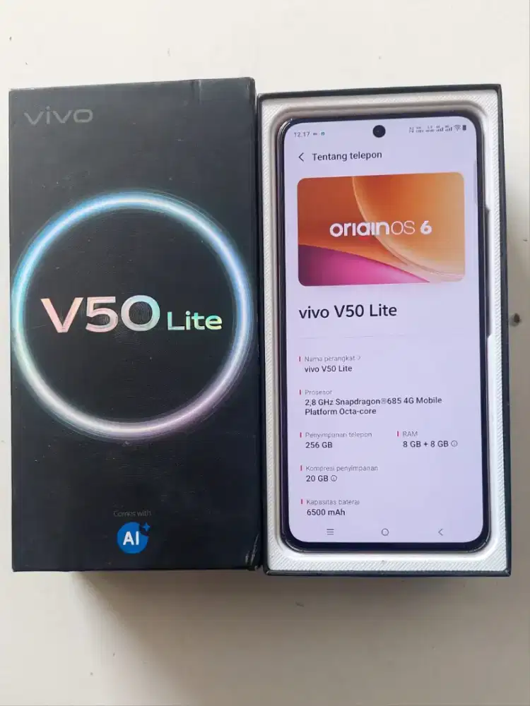 VIVO V50 LITE 4G 8/256GB FULLSET KONDISI MESIN ORIGINAL SEMUA NO MINUS
