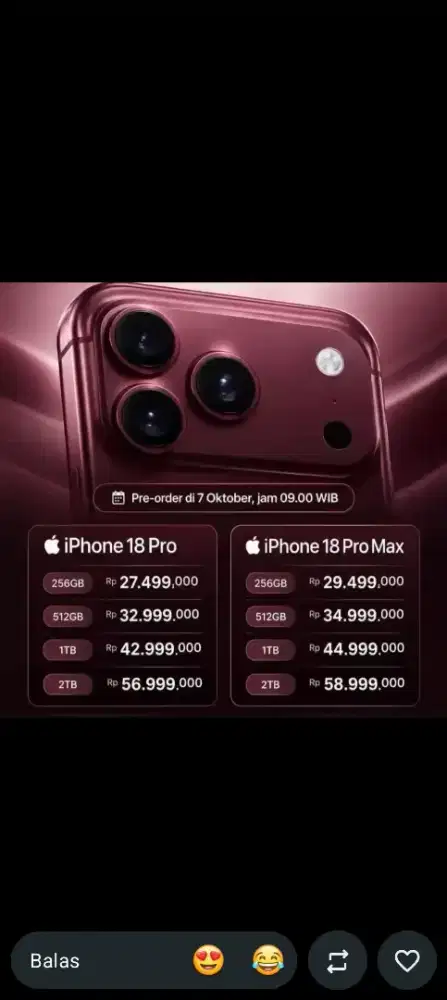 PO IPHONE 18 PROMAX