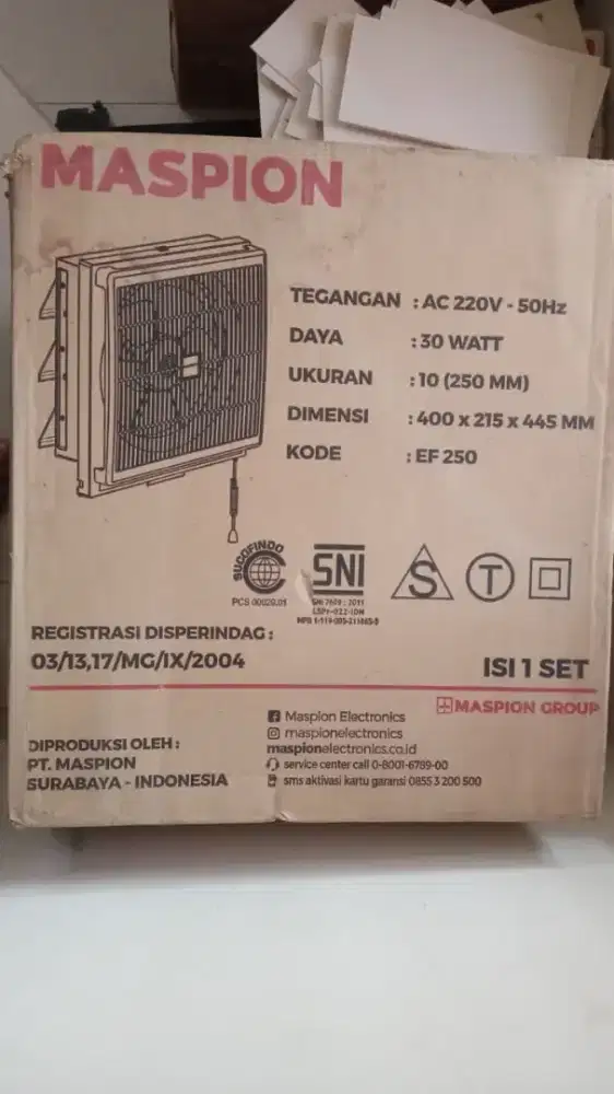 Exhaust fan maspion ukuran 10