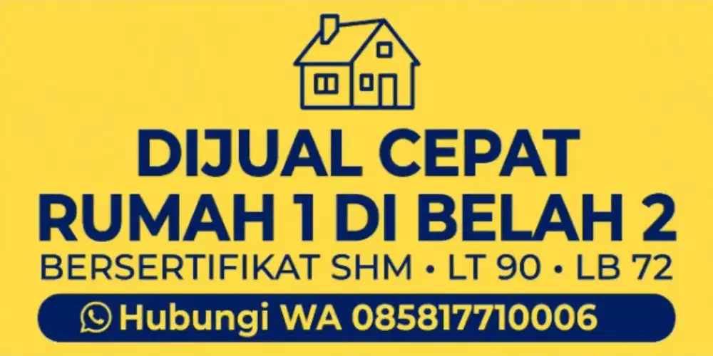 Di jual Cepat 1 RUMAH PERUMNAS SDH DI BELAH 2