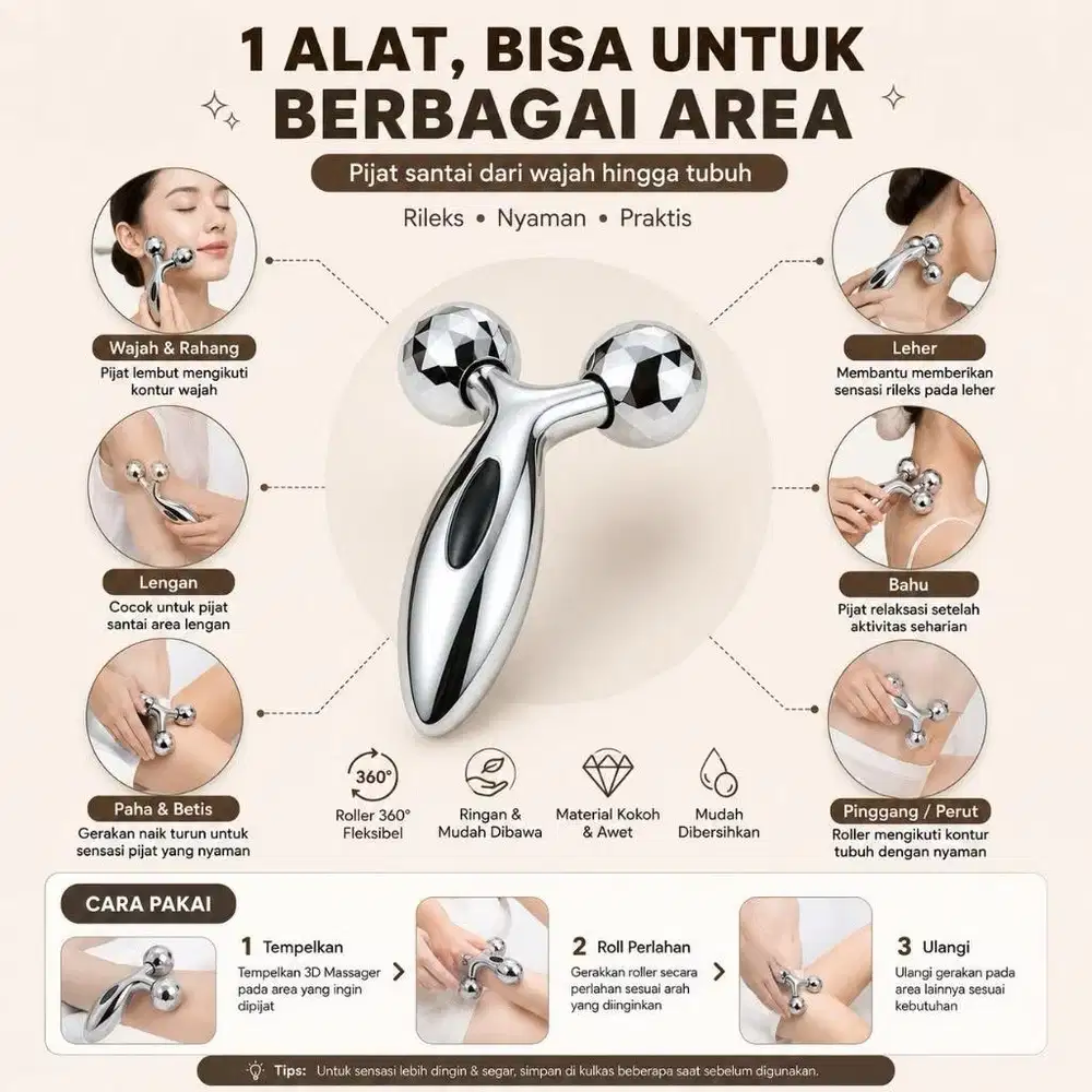 Pijat Wajah, Badan 3D Massager.Kecilkan Dagu, Ketatkan kulit kendor.