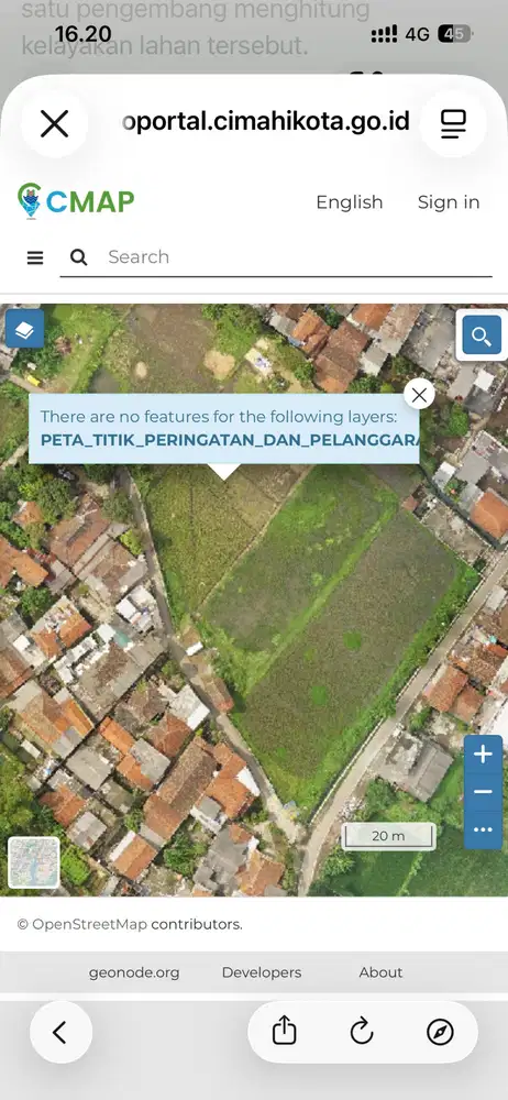 Dijual Tanah Sawah Aktif 1.498 m² SHM Cimahi Dekat Tol Baros