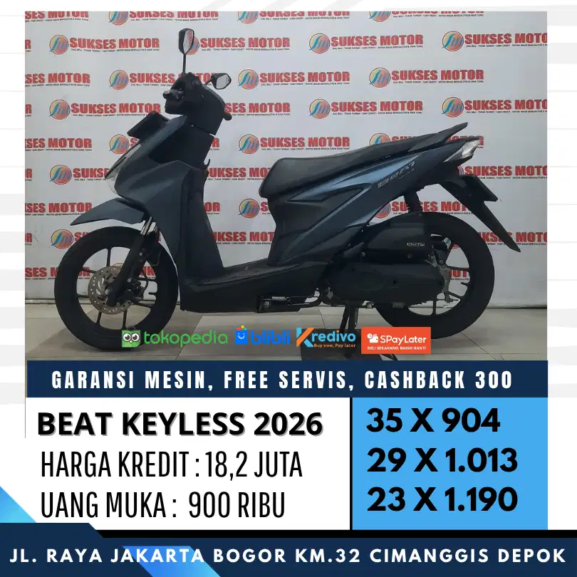 HONDA BEAT SMARTKEY 2026  MULUS KM LOW KREDIT DP & CICILAN 900 RIBUAN