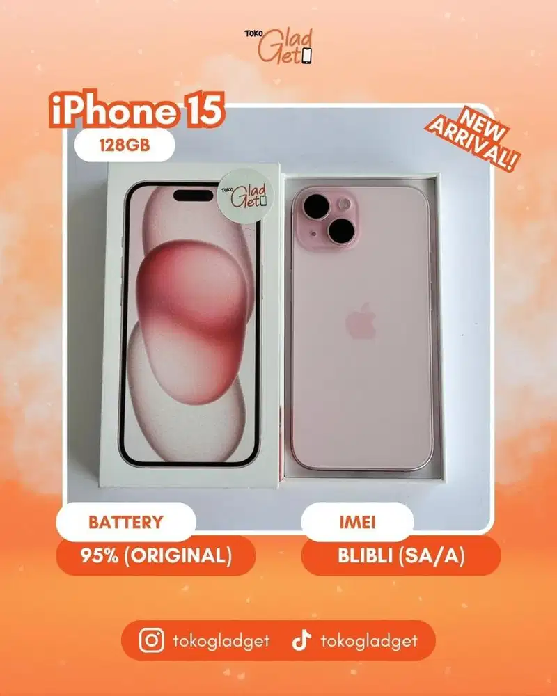 iPhone 15 Basic 128 Gb ex IBOX/BLIBLI